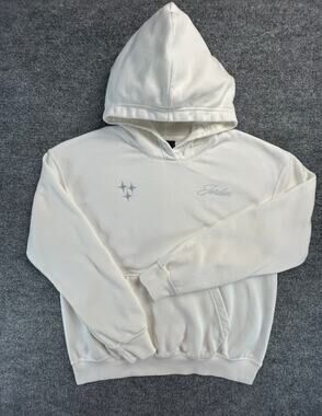 Jordan Embroidered Graphic Hoodie Men's Small Cream Ivory Fleece Pullover